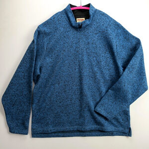 Wrangler Authentics Quarter Zip Pullover Mens XL Blue Lightweight Performance